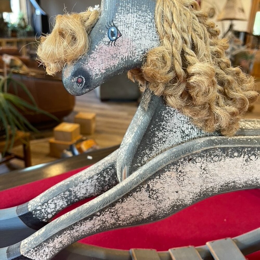 Vtg Handmade Rocking Horse - Picture 2 of 7
